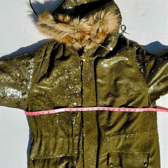 Ashish Olive Sequin Parka w Leopard Fur like featured in Ab Fab - Picture 11 of 16